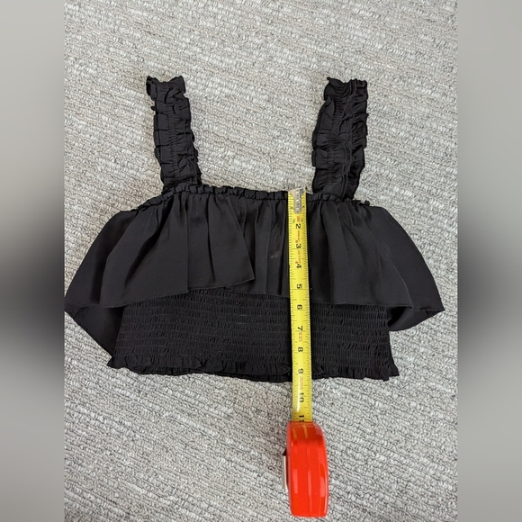 Forever 21 Black Smocked Ruffle Crop Top - Picture 7 of 11